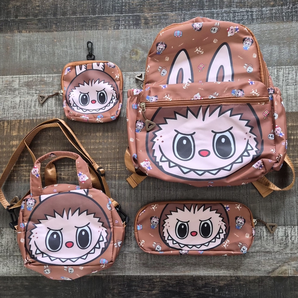 ~ EASTER BASKET ~ 4 pc Cartoon Monster Backpack Set High Quality Super Cute BNIP
